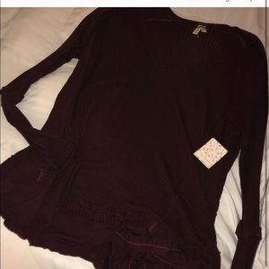 Free People Burgundy shirt